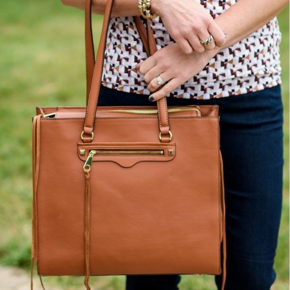 Rebecca Minkoff Always on Side Zip Regan Tote in Almond Brown NWT